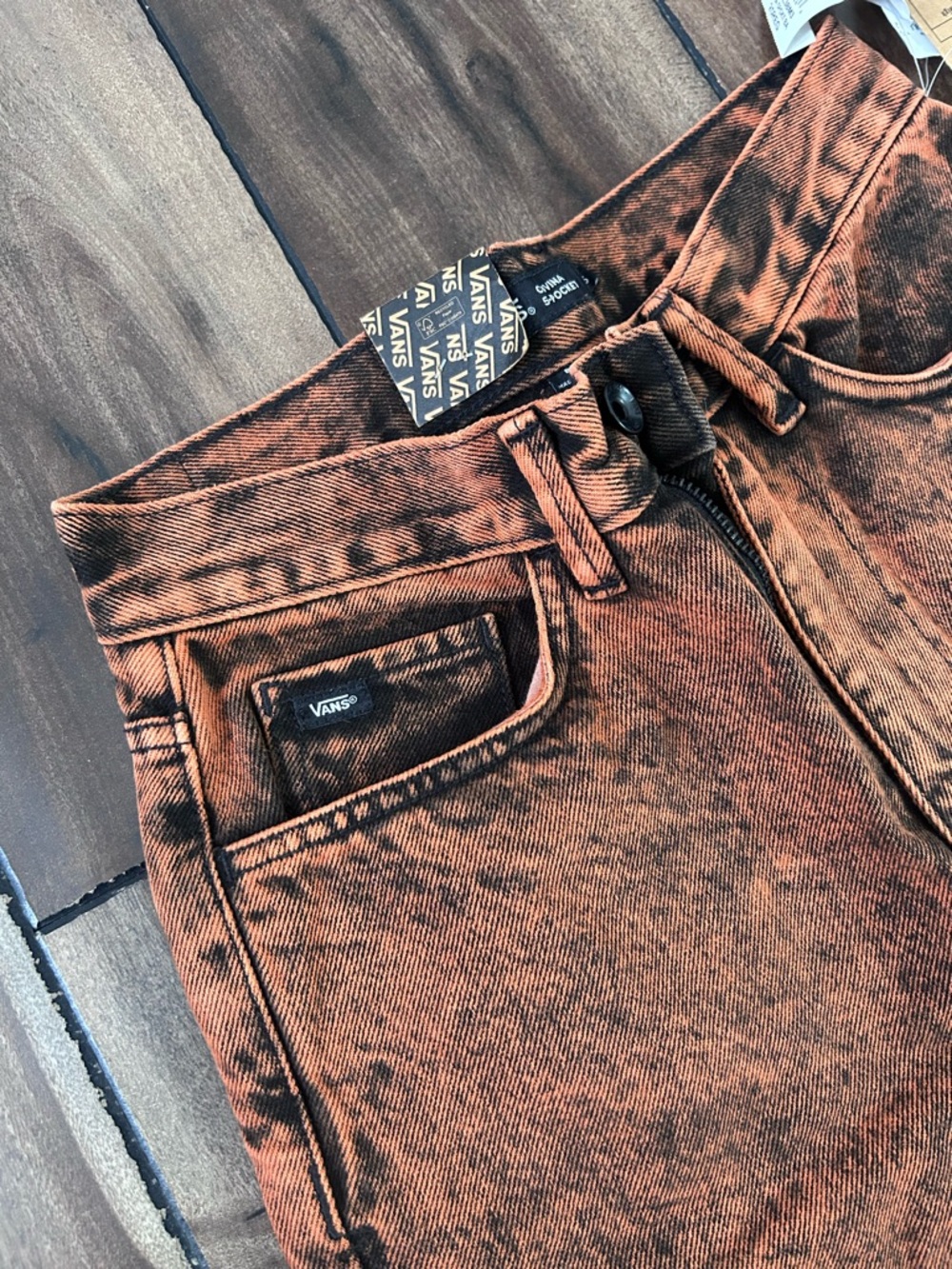 Vans Women’s Acid-Wash Rust Orange Relaxed Jeans - Picture 3 of 6